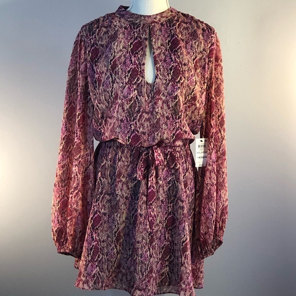 Bar III Pink and Purple Backless Dress